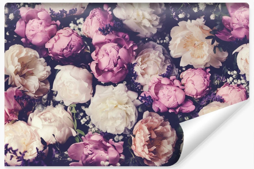 Fototapeta VINTAGE Piwonie do Sypialni 3D 135x90cm 262721