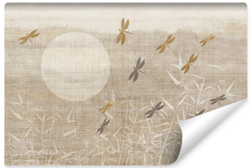 Fototapeta Ważki Nad Trzcinami W Stylu Vintage 300x210cm 311484
