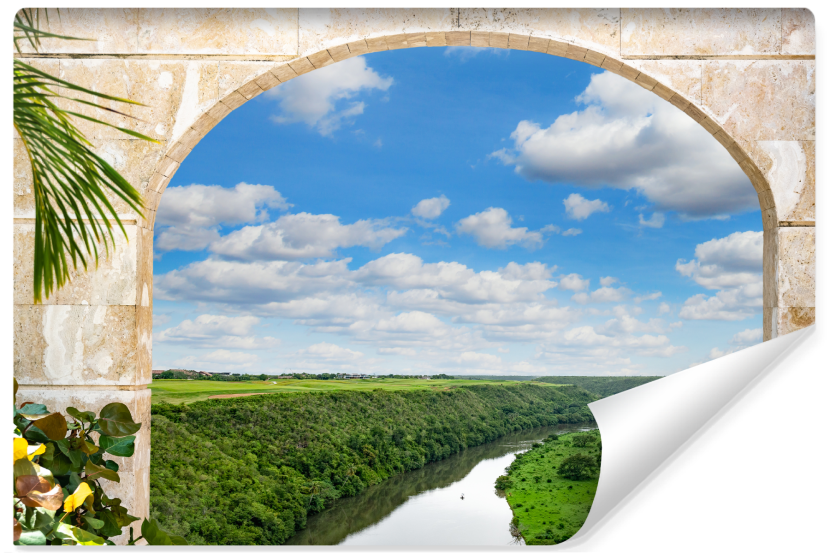 Fototapeta Widok z Kamiennego Muru Na Rzekę 360x240cm 238125
