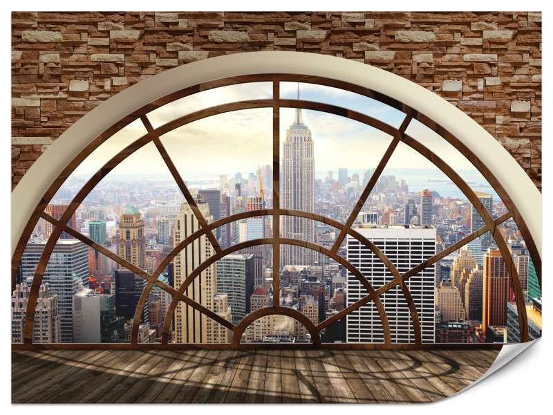 Fototapeta Widok z okna na nowojorską panoramę 150x105cm 985685