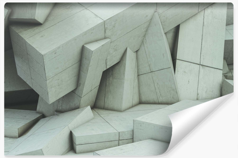 Fototapeta WIELOKĄTY Efekt Betonu Wzór 3D 90x60cm 269100