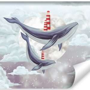 Fototapeta Wieloryby w chmurach 208x146cm 324720