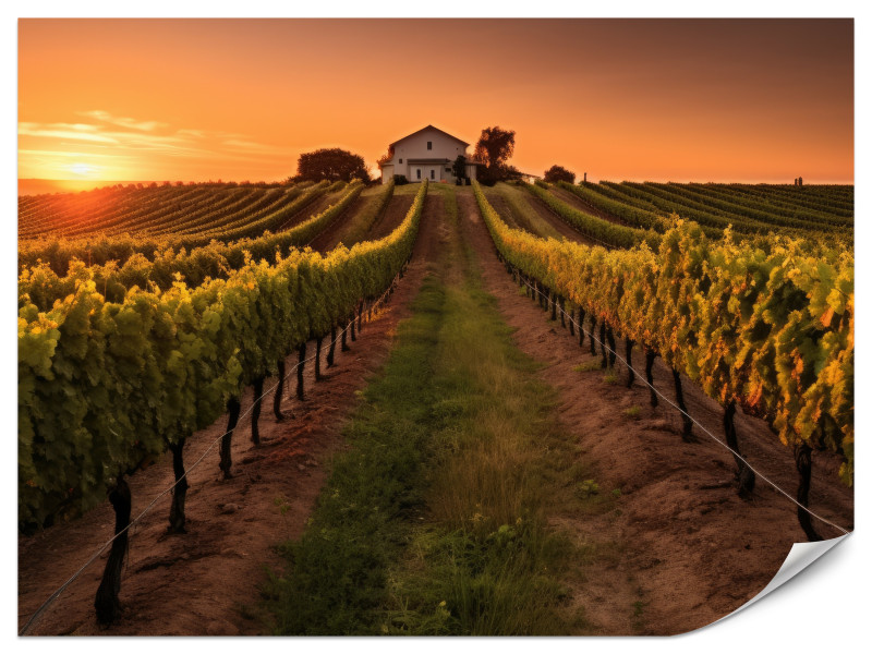 Fototapeta Winnica o zachodzie słońca 150x105cm 984730