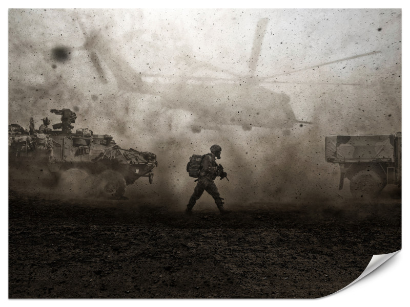 Fototapeta Wojsko na pustyni 450x315cm 986718