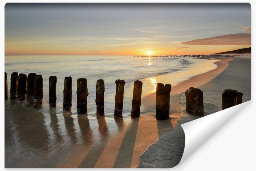 Fototapeta Wschód Słońca Plaża Morze 3D 208x146cm 257407