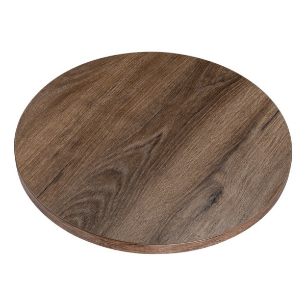 KOLM Blat laminowany dąb czekoladowy okrągły fi 50 cm do stołu, stolika 729645