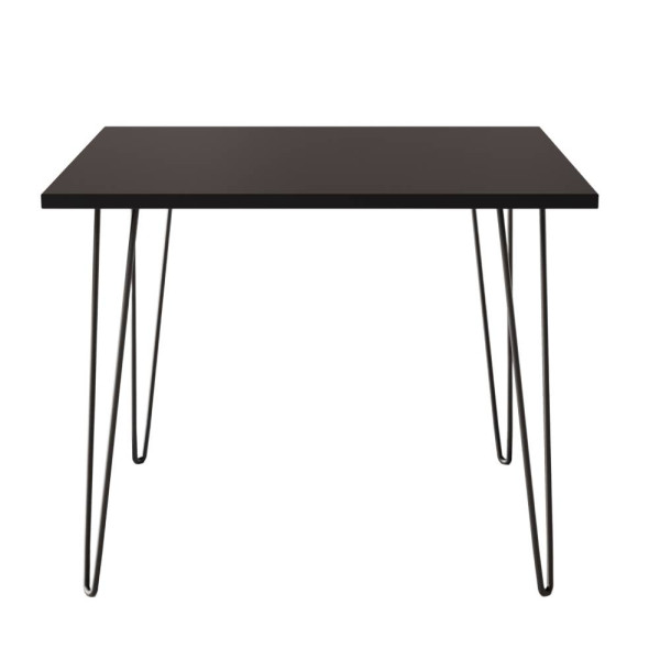 KOLM Stół HAIRPIN 90 x 90 cm do kuchni, salonu, jadalni Czarny 729712