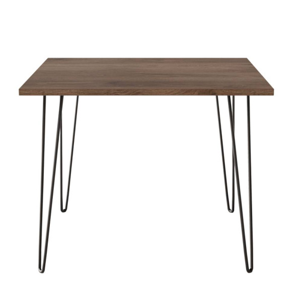 KOLM Stół HAIRPIN 90 x 90 cm do kuchni, salonu, jadalni Dąb Czekoladowy 729726