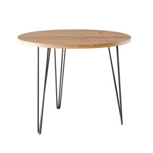 KOLM Stół okrągły MIKA Ø90 cm do kuchni, salonu, jadalni Dąb Craft 729728 KOLM Stół okrągły MIKA Ø90 cm do kuchni, salonu, jadalni Dąb Craft 729728