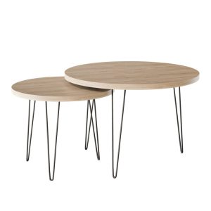 KOLM Stolik kawowy okrągły LAPP zestaw Ø50 + Ø68 cm Dąb Sonoma 729613 KOLM Stolik kawowy okrągły LAPP zestaw Ø50 + Ø68 cm Dąb Sonoma 729613
