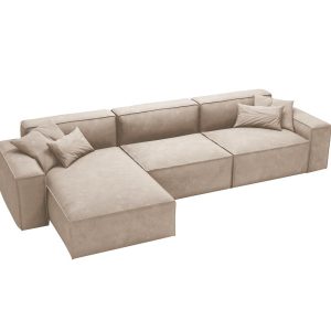 Komfortowy beżowy narożnik do dużego salonu LOZORNO 990759