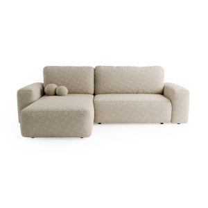 Komfortowy narożnik w miękkiej tkaninie boucle Krem TEDIS 990270