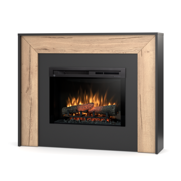 Kominek elektryczny ścienny 26" XHD 1400W grzewczy czarny, dąb Warmtec Zuni 823933