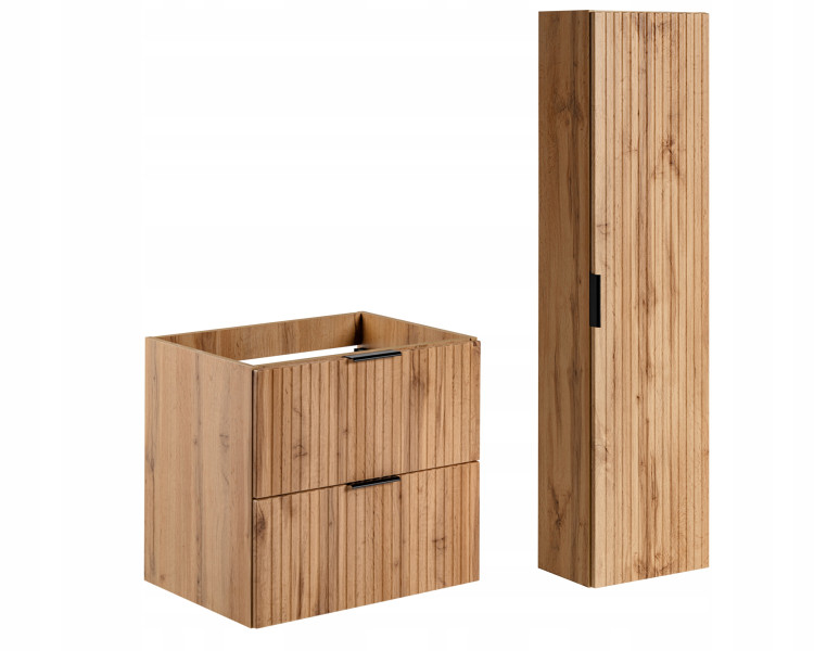 KOMLET Mebli do Łazienki ADEL OAK szafka 60 cm + słupek 259592