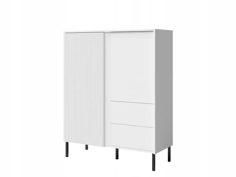 Komoda 1 MIA 100 cm z ryflowanym frontem z szufladami Biały 348320