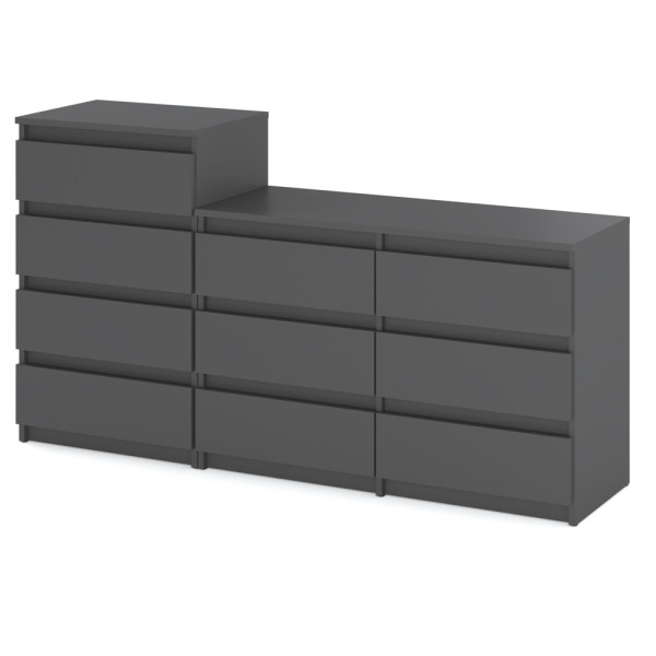 Komoda 10 szuflad szafka rtv 160cm loft salon szary mat 376183