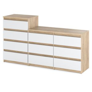 Komoda 10 szuflad szafka rtv do salonu 160cm sonoma biały 376159 Komoda 10 szuflad szafka rtv do salonu 160cm sonoma biały 376159