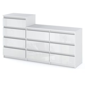 Komoda 10 szuflad szafka rtv stolik 160cm biały połysk 376198 Komoda 10 szuflad szafka rtv stolik 160cm biały połysk 376198