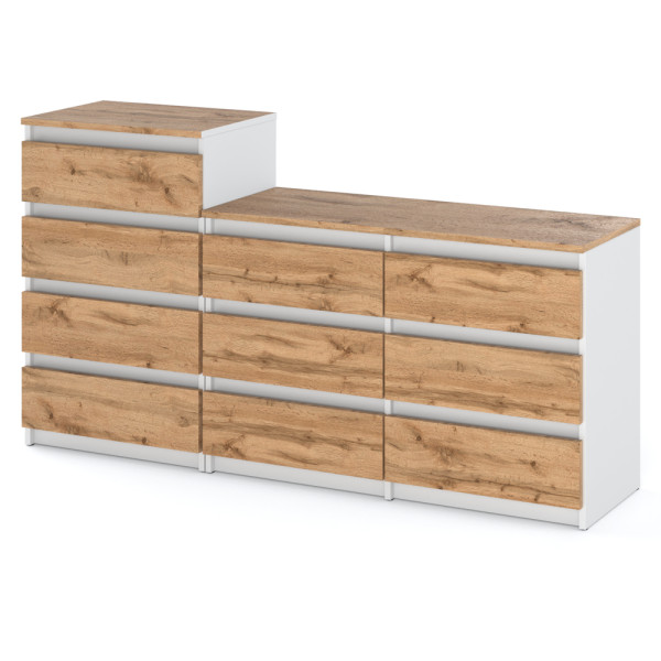 Komoda 10 szuflad szafka salon sypialnia 160cm biały wotan 376103