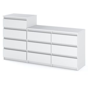 Komoda 10 szuflad szafka stolik rtv 160cm salon biały mat 376107 Komoda 10 szuflad szafka stolik rtv 160cm salon biały mat 376107