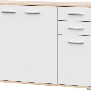Komoda 103 cm z szufladami FONDI dąb sonoma biały 1083658 Komoda 103 cm z szufladami FONDI dąb sonoma biały 1083658