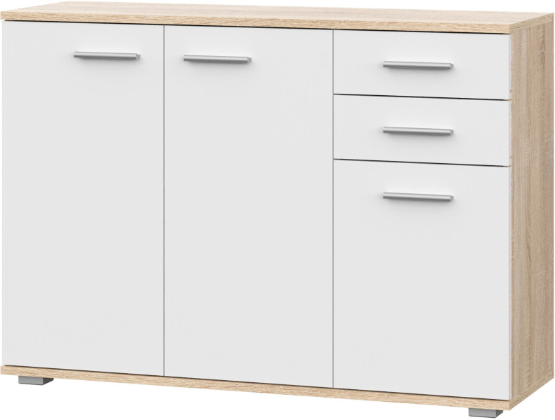 Komoda 103 cm z szufladami FONDI dąb sonoma biały 1083658