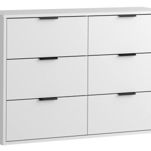 Komoda 110 z 6 szufladami Funkcjonalna do salonu Biała Linea 963398 Komoda 110 z 6 szufladami Funkcjonalna do salonu Biała Linea 963398