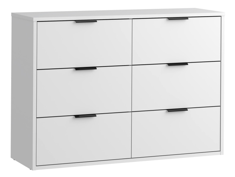 Komoda 110 z 6 szufladami Funkcjonalna do salonu Biała Linea 963398