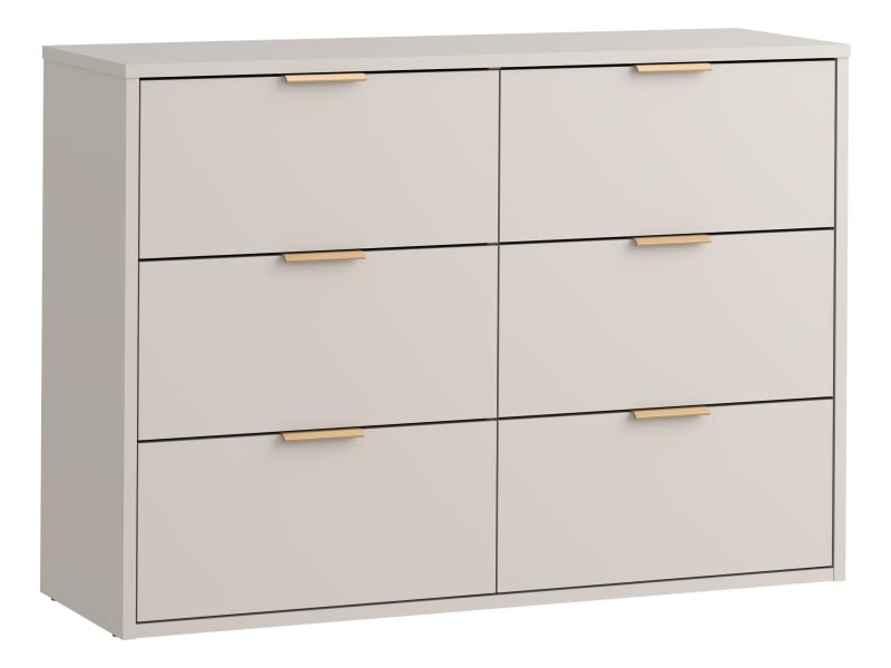 Komoda 110 z 6 szufladami | Funkcjonalna | Kaszmir Złoty Linea 963413