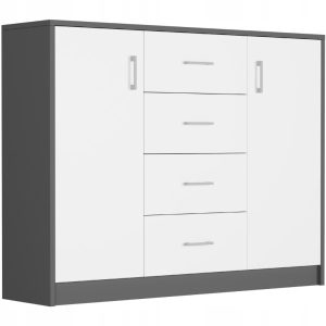 Komoda 110cm 4 szuflady 2 drzwi szafka FRAMIRE U-1 antracyt mix 790312 Komoda 110cm 4 szuflady 2 drzwi szafka FRAMIRE U-1 antracyt mix 790312