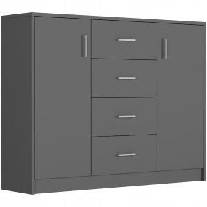Komoda 110cm 4 szuflady 2 drzwi szafka FRAMIRE U-1 antracyt 790277 Komoda 110cm 4 szuflady 2 drzwi szafka FRAMIRE U-1 antracyt 790277
