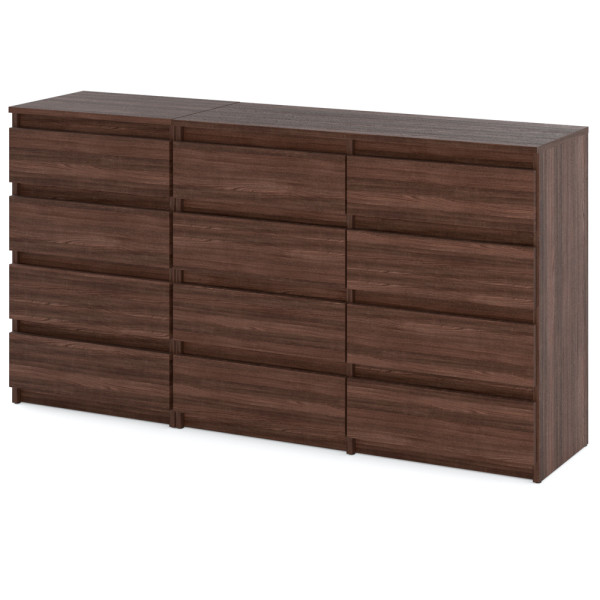 Komoda 12 szuflad brązowa szafka salon sypialnia dąb wenge 376216
