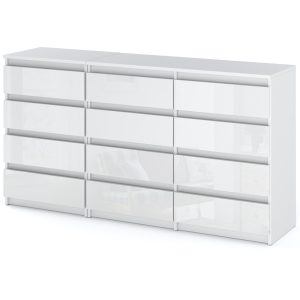 Komoda 12 szuflad szafka do salonu rtv 180cm biały połysk 376213 Komoda 12 szuflad szafka do salonu rtv 180cm biały połysk 376213