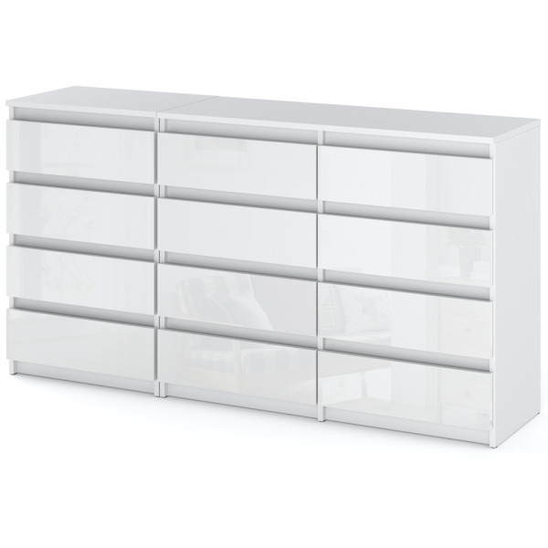 Komoda 12 szuflad szafka do salonu rtv 180cm biały połysk 376213