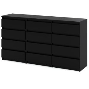 Komoda 12 szuflad szafka loft 180cm stolik salon czarny mat 376196 Komoda 12 szuflad szafka loft 180cm stolik salon czarny mat 376196