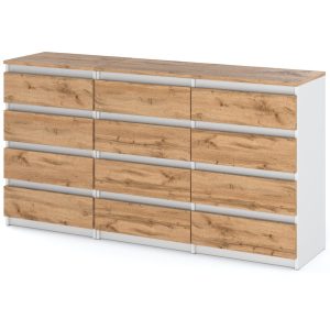 Komoda 12 szuflad szafka skandynawska 180cm biały wotan 376121 Komoda 12 szuflad szafka skandynawska 180cm biały wotan 376121