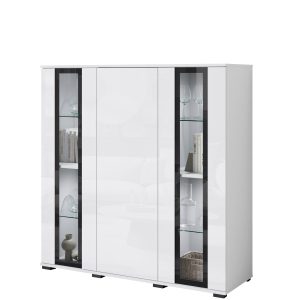 Komoda 120 cm CAVIO biały połysk do salonu 873726 Komoda 120 cm CAVIO biały połysk do salonu 873726