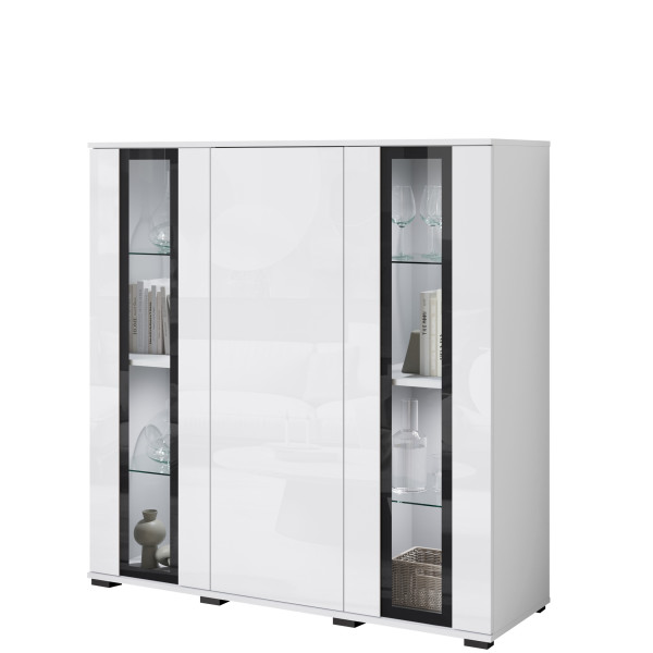 Komoda 120 cm CAVIO biały połysk do salonu 873726