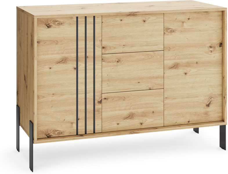 Komoda 120 cm z szufladami do salonu NUVIO dąb artisan 994996
