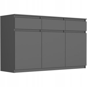 Komoda 120cm 3 szuflady 3 drzwi szafka FRAMIRE S-3 antracyt 790278 Komoda 120cm 3 szuflady 3 drzwi szafka FRAMIRE S-3 antracyt 790278