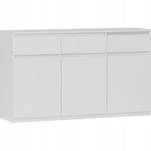 Komoda 120cm 3 szuflady 3 drzwi szafka FRAMIRE S-3 biała 790288 Komoda 120cm 3 szuflady 3 drzwi szafka FRAMIRE S-3 biała 790288