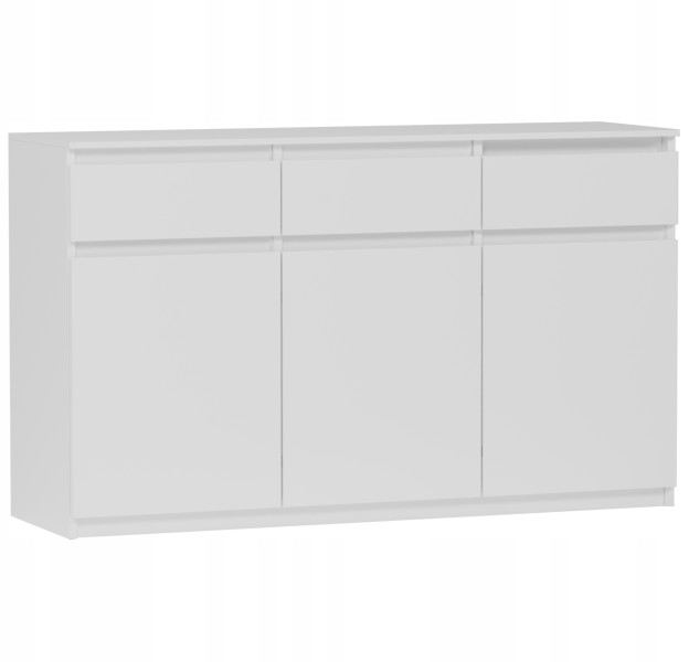 Komoda 120cm 3 szuflady 3 drzwi szafka FRAMIRE S-3 biała 790288