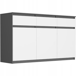 Komoda 120cm 3 szuflady 3 drzwi szafka FRAMIRE S-3 mix antracyt 790303 Komoda 120cm 3 szuflady 3 drzwi szafka FRAMIRE S-3 mix antracyt 790303