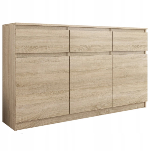 Komoda 120cm 3 szuflady 3 drzwi szafka FRAMIRE S-3 sonoma 790280