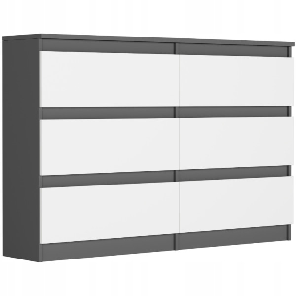Komoda 120cm 6 szuflad szafka FRAMIRE R-120 antracyt mix 785153