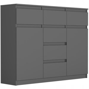Komoda 120cm 6 szuflady 2 drzwi szafka FRAMIRE S-62D antracyt 790273 Komoda 120cm 6 szuflady 2 drzwi szafka FRAMIRE S-62D antracyt 790273