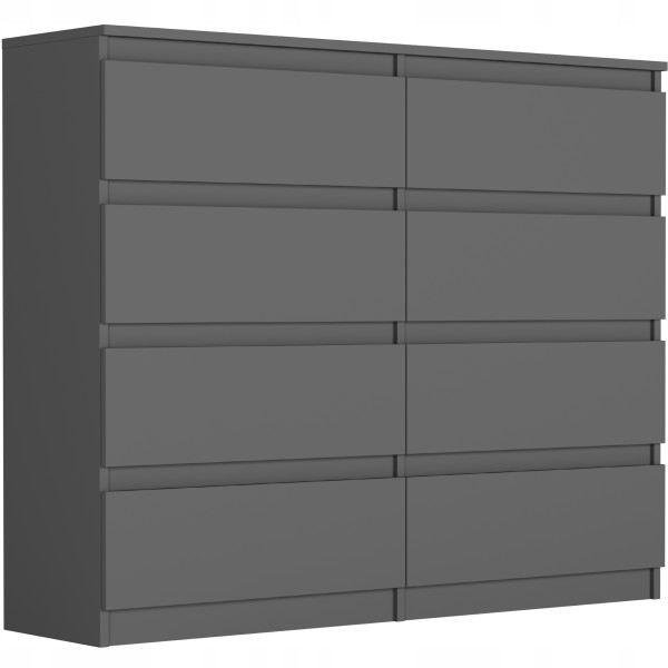 Komoda 120cm 8 szuflad szafka FRAMIRE R-120-S8 antracyt 785121