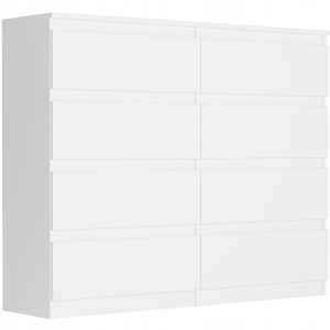Komoda 120cm 8 szuflad szafka FRAMIRE R-120-S8 biały 785126