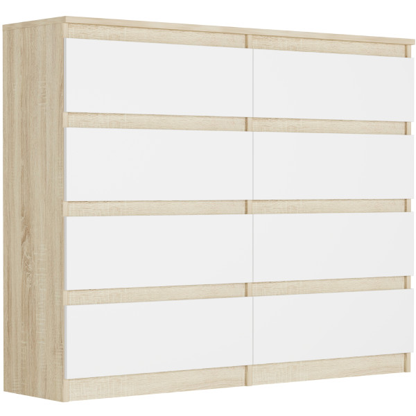 Komoda 120cm 8 szuflad szafka FRAMIRE R-120-S8 mix sonoma 785123