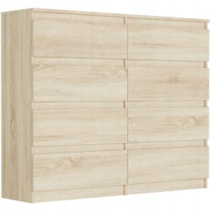 Komoda 120cm 8 szuflad szafka FRAMIRE R-120-S8 sonoma 785130
